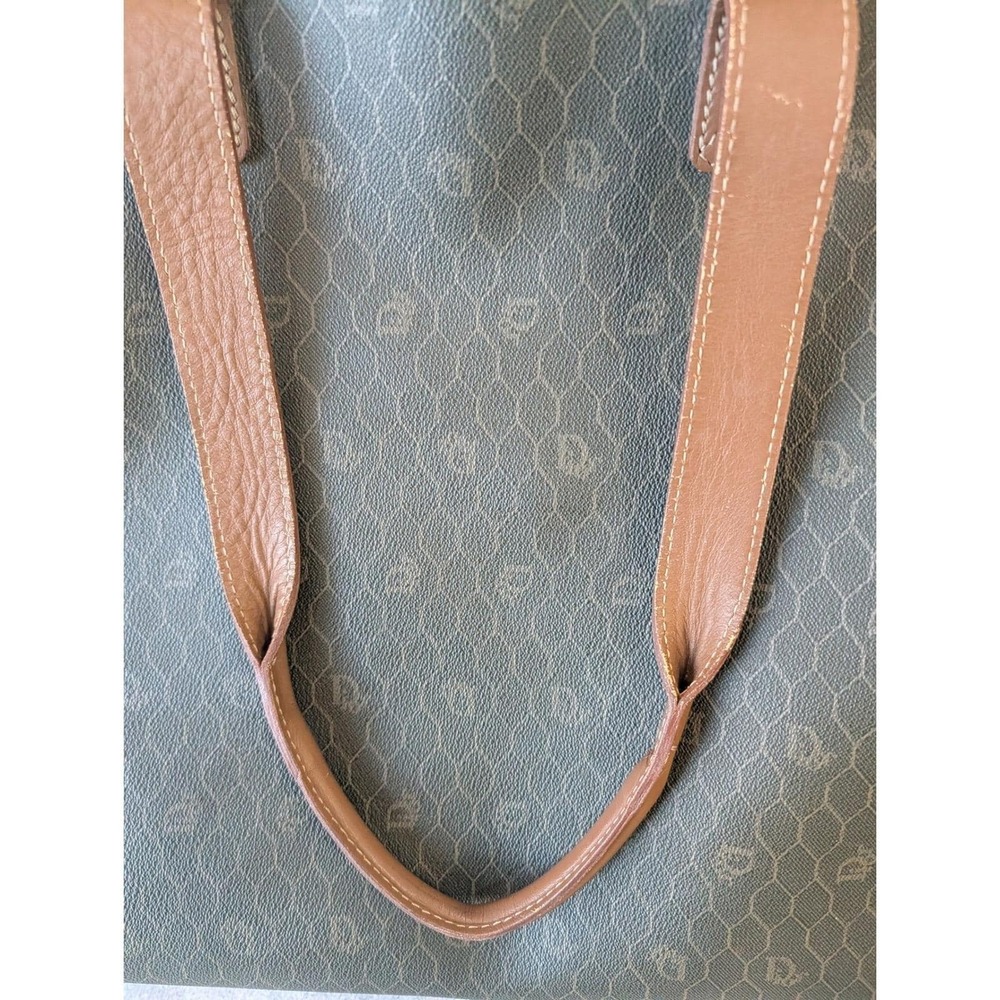 CHRISTIAN DIOR VINTAGE HONEYCOMB MONOGRAM LARGE TOTE / OVERNIGHT BAG AUTH COA - Picture 8 of 16